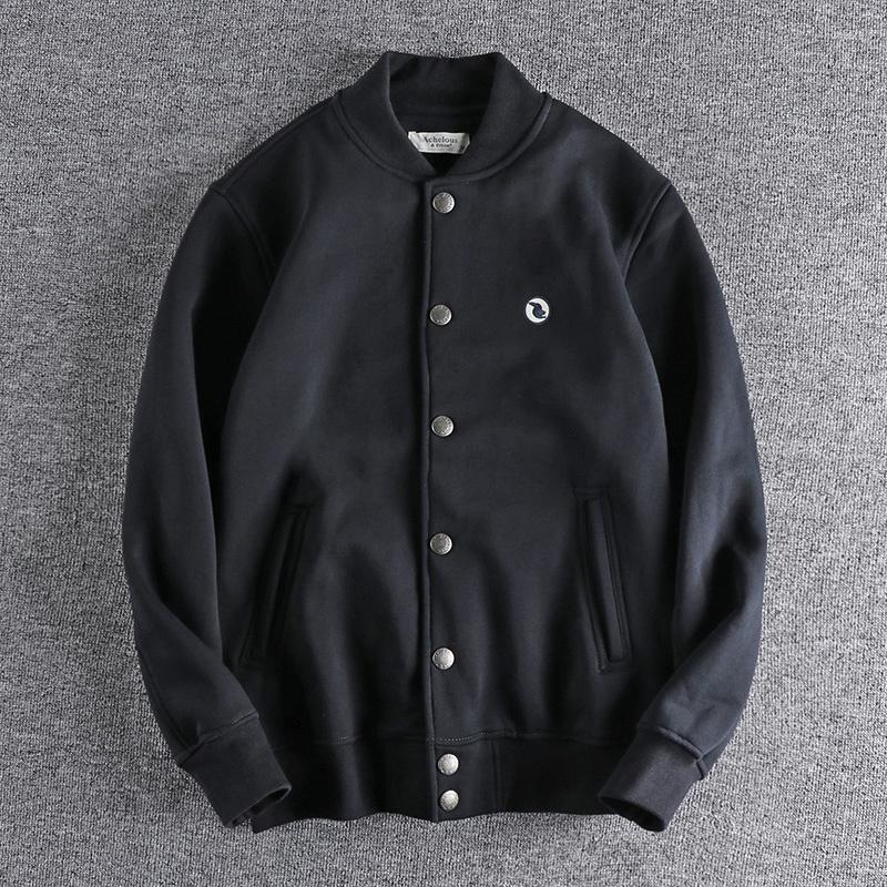 

Men' Jackets 2023 Plush Thickened Hoodies Jacket Autumn And Winter Trend Casual Baseball Men' Slim Coat 370, Black