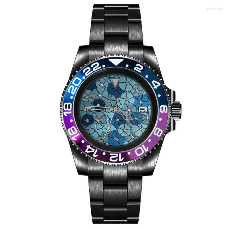 

Wristwatches 40mm GEERVO No Logo Sapphire Crystal PVD 316L Stainless Steel Case Japanese Nh35 Movement Luminous Hands Men's Watch G58-22, No.5