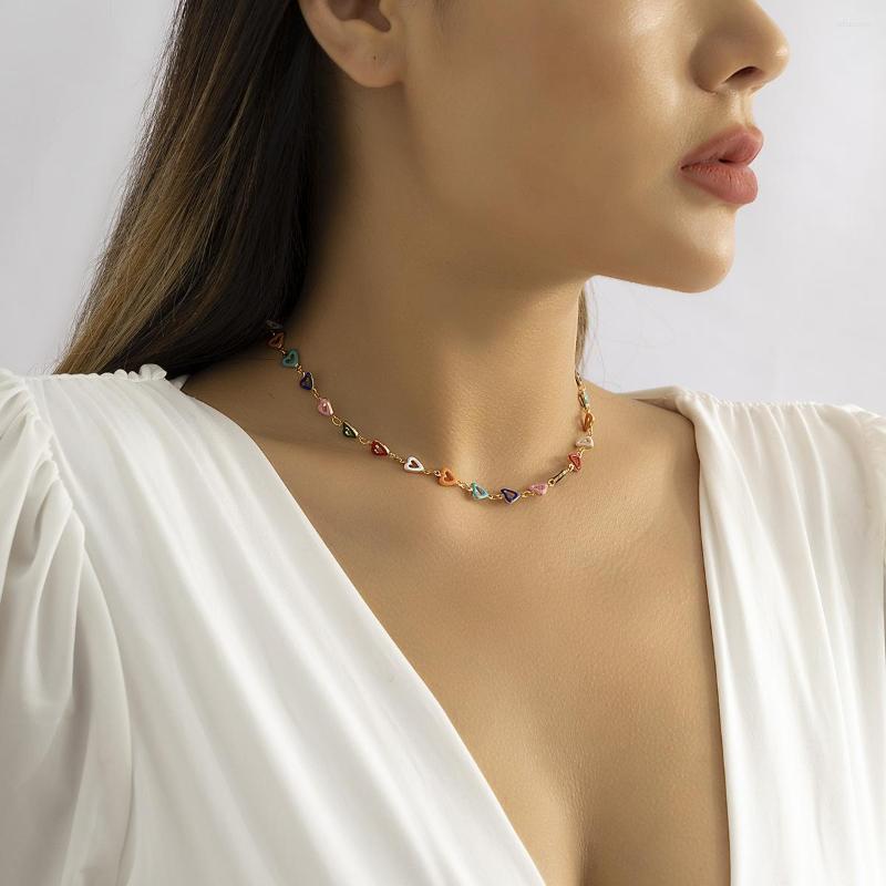 

Choker Heart-shaped Collarbone Chain Necklace For Women Hollow Love Versatile Fashion Simple With Clavicle Chains 2023 V