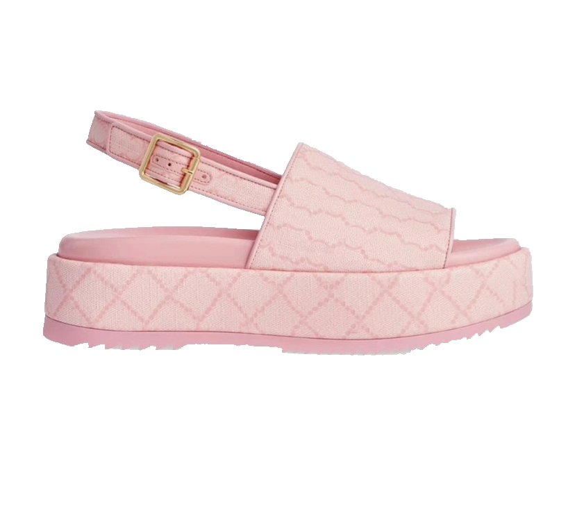 

womens canvas flatform slippers designer slingback sandals Multicolor lux wedge slides with box and dust bag euro 35-42, Slingback sandals white