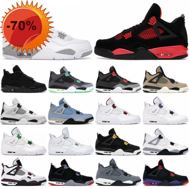 

Boots Outdoors Jumpman 4 4s basketball shoes for mens womens Black cat Red Thunder Military Black Bred men trainers sports sneakers shoe, (29) 40-47
