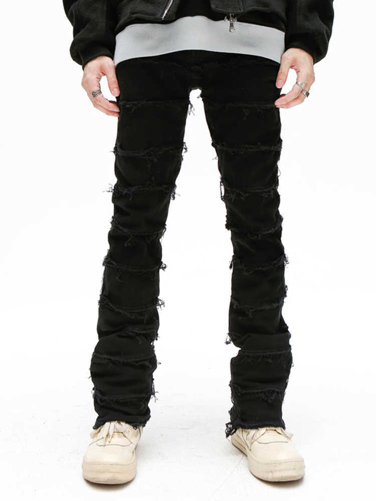 

Men's Jeans Liu Su Slimming Men Jeans Fashion Hip Hop Street Clothing Slow Travel Pants Famous Brand Designer Men Pants men clothing Z0225, Black