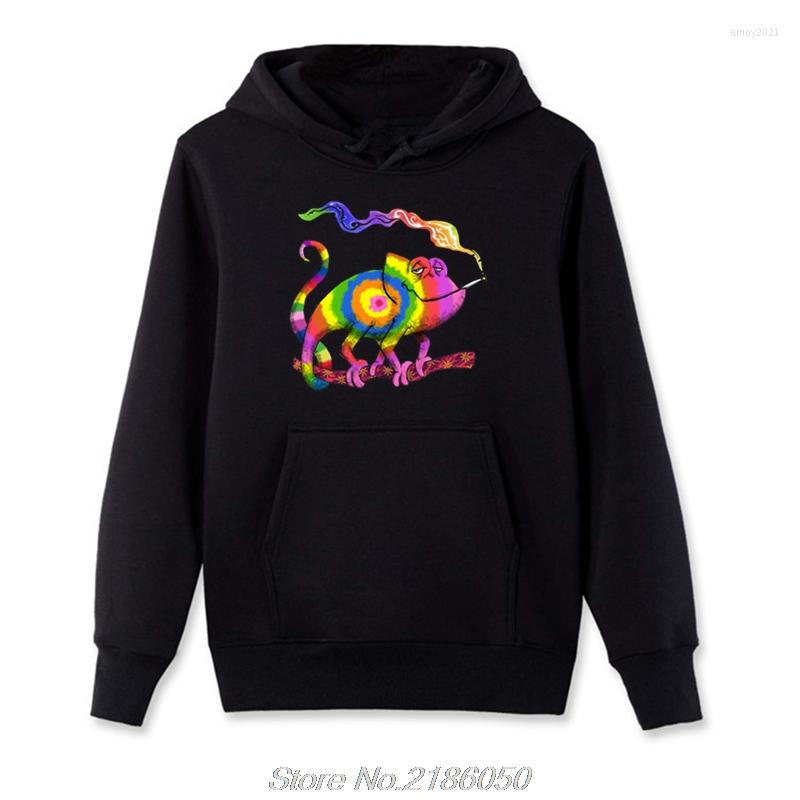

Men's Hoodies Fashion Chameleon Design 3D Men Fleece Sweatshirts Hooded Streetwear, Black