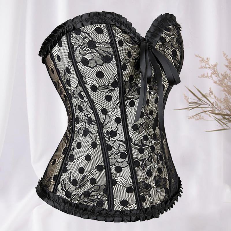 

Women' Shapers High Elasticity Fashion Adjustable See-through Lace Waist Bustiers Retro Bandage Pography Props, Black