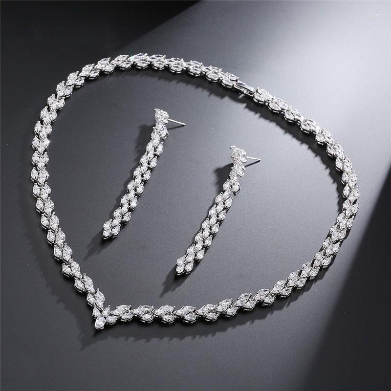 

Necklace Earrings Set Fashion Korean Version Of The Classic Simple Jewelry Wedding Bridal Party, Picture shown