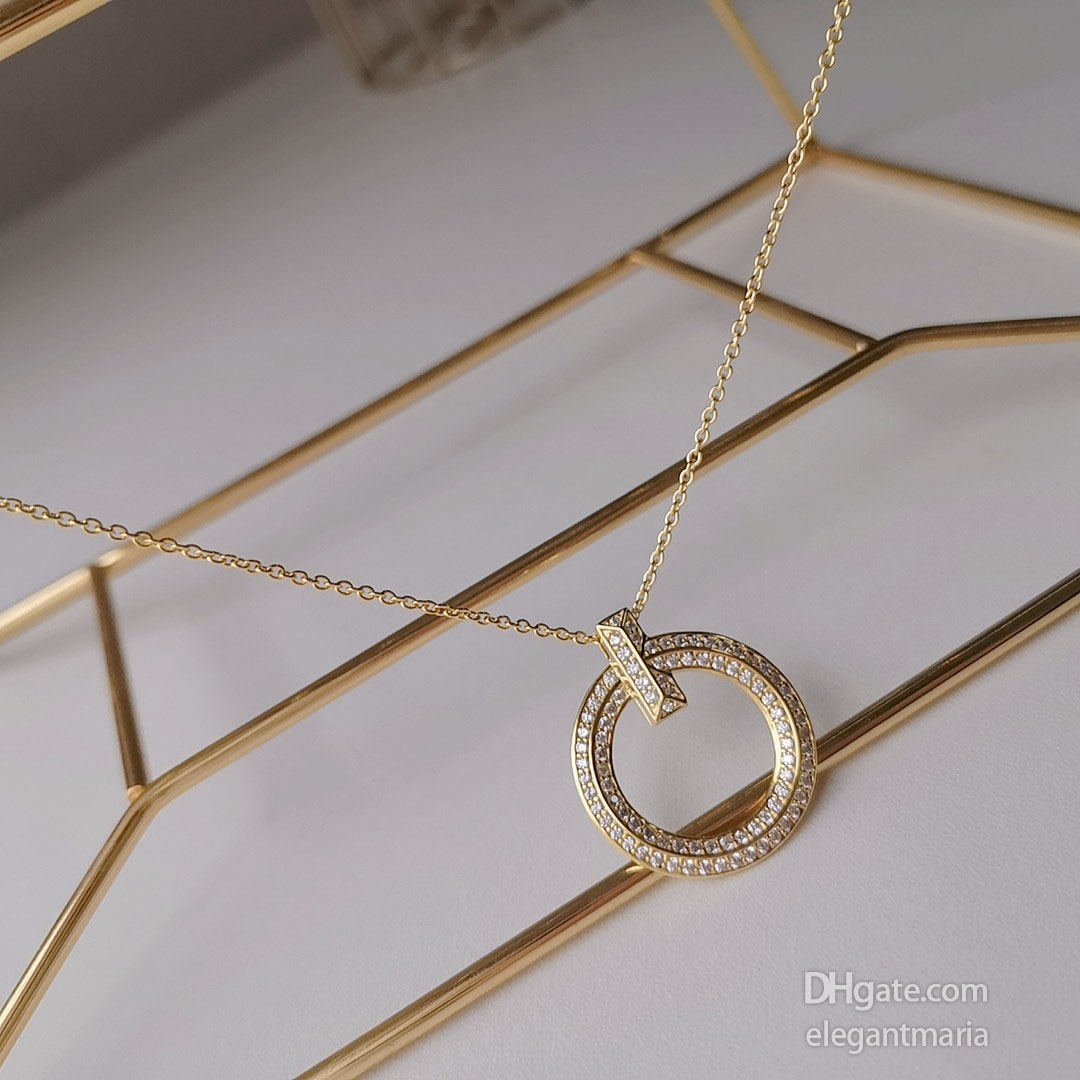 

cross silver 18k Rose gold Plated chain pendant diamond necklace jewelry Choker double row Designer Women Jewelry couple fashion gift Sweater Wedding party sale