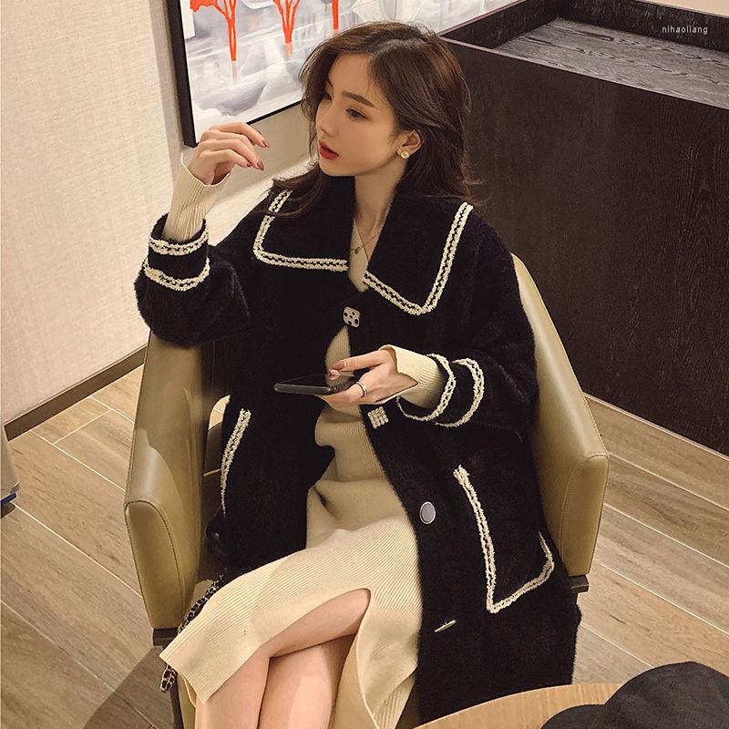 

Women' Knits Women' Loose Fashion Solid Color Midi Long Coat Faux Women Autumn And Winter Knitted Sweater Cardigan L134, Beige
