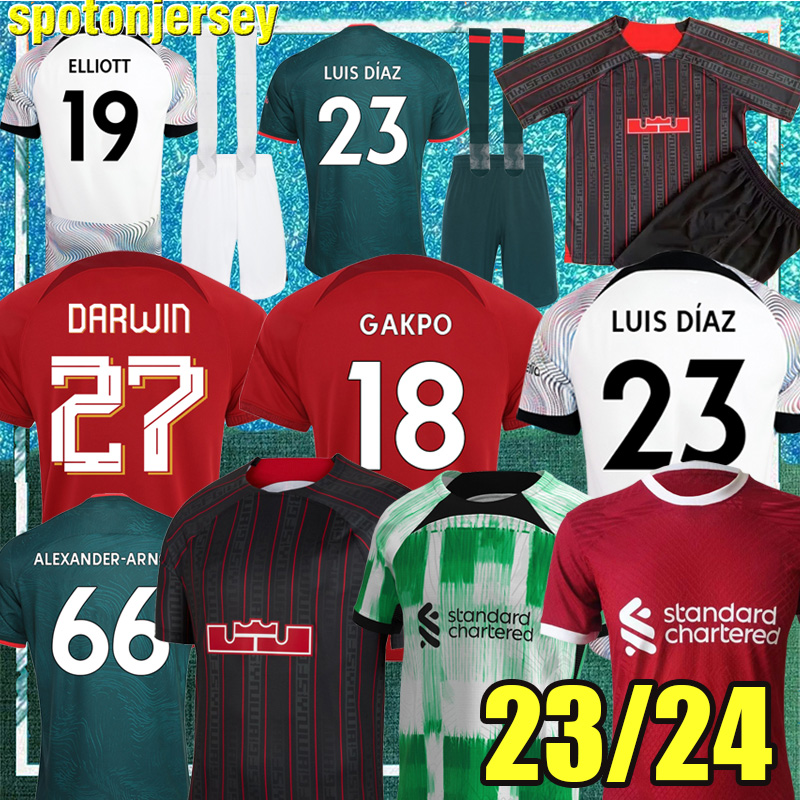 

2023 24 soccer jerseys GAKPO DARWIN 2023 Mohamed Luis DIaz Alexander Arnold football kit tops shirts men kids uniform Tees A.BECKER goalkeeper 1052059 jersey, 23 24 home