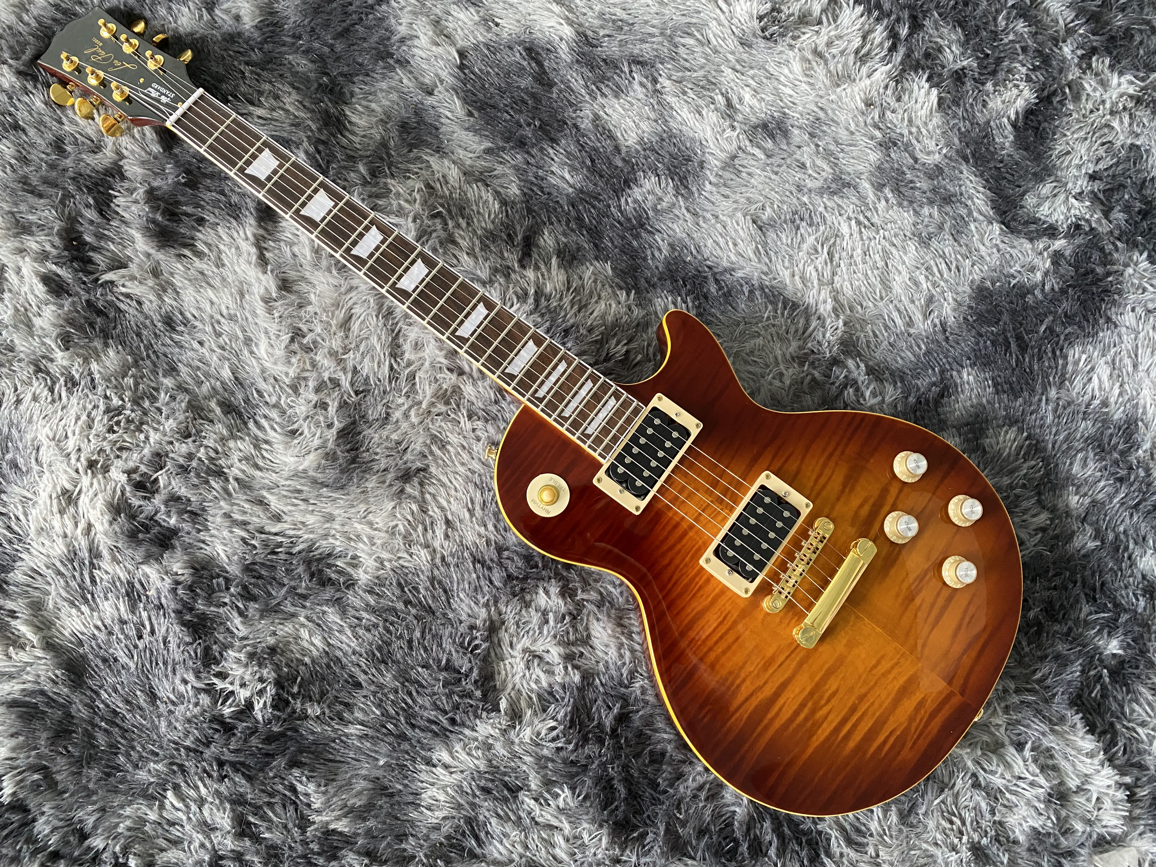 

OEM electric guitar les standard flame maple top gold hardware 6 strirngs mahogany body and neck