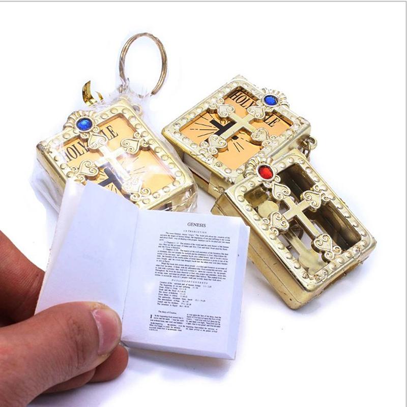 

Keychains Mini Holy Bible Key Chain Book Keychain Religion English Version Christian Jesus Ring Keyring Gift Prayer God Bless