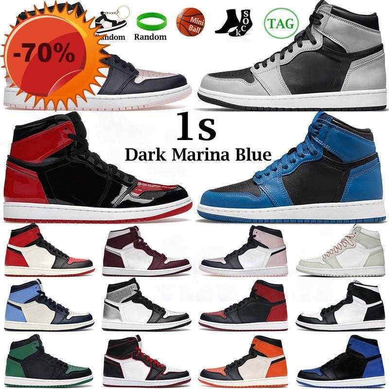 

Boots Men Women Basketball Shoes 1s High Og Jumpman 1 Bred Patent Bordeaux Dark Mocha Seafoam Black White Cactus Jack Dark Marina Blue Mens, 11