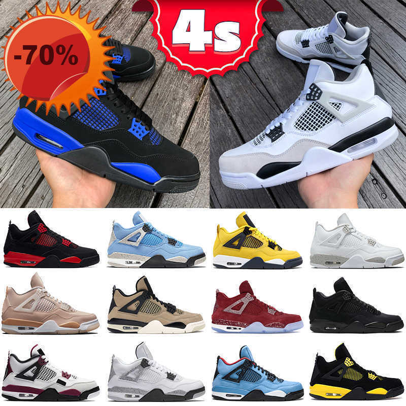 

Boots Outdoors Newest 4 4s Men basketball shoes Sneaker Military Black Game Royal cat red thunder university blue white oreo shimmer, 31 alternate 89