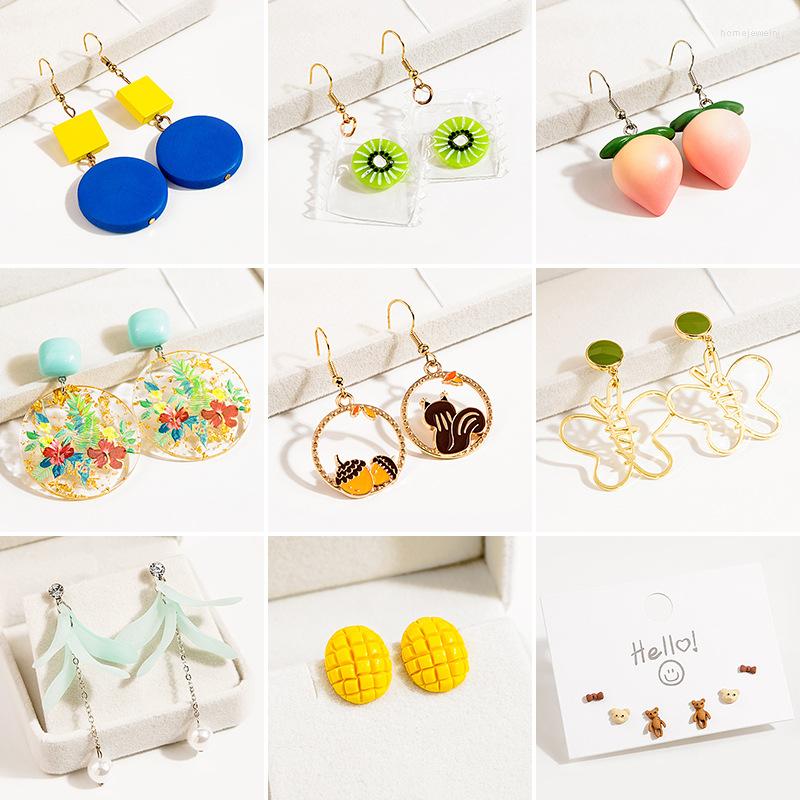 

Dangle Earrings Cartoon Earring Fruit Candy For Women Charms Fashion Trend Squirrel Peach Eardrop Party Alloy Korean Accesorios