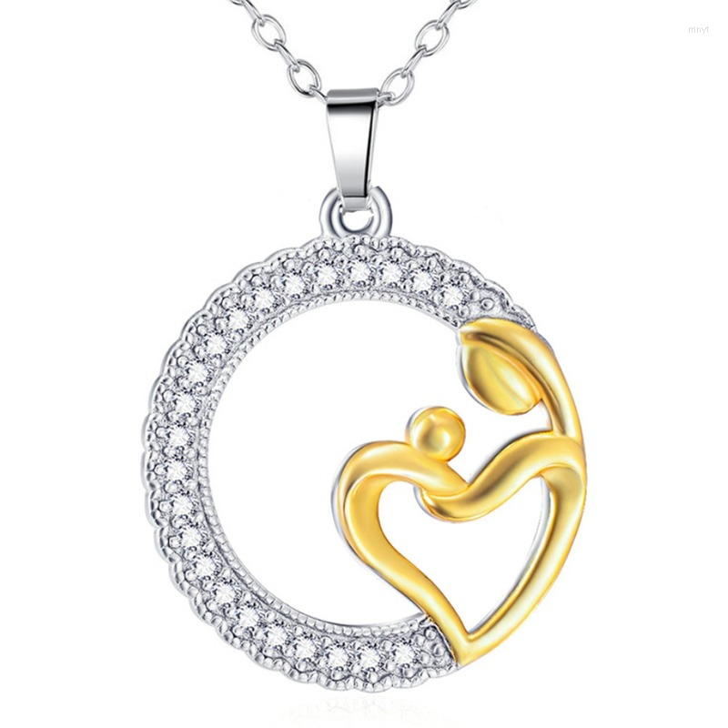 

Pendant Necklaces Korean Version Mother's Day Necklace Circle Round Zircon For Women Thanksgiving Jewelry Gifts