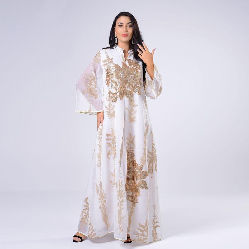 

Casual Dresses Women Maxi Party Dress Luxury High Class Sequins Embroidery Ramadan Kaftan Islam Eid Mubarak Abaya Dubai Modest Muslim, Green