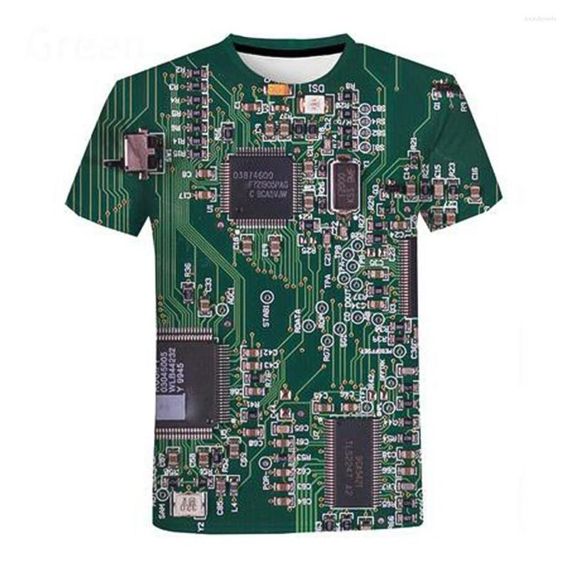 

Men's T Shirts Mechanical Motherboard Electronic Chip Print T-Shirt Men 3D Printed Summer Casual Short Sleeve Harajuku Style Streetwear Tee, Beige