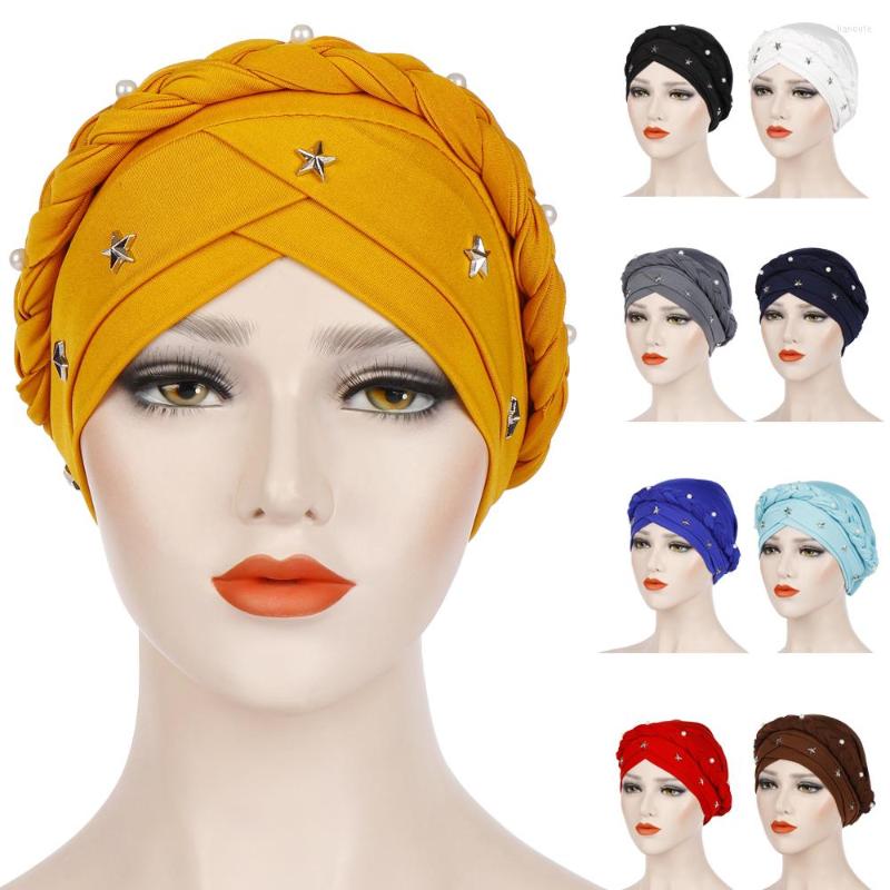 

Ethnic Clothing Turban Muslim Women Hat India Braid Chemo Cap Fashion Beads Head Wrap Beanie Bonnet Skullies Scarf Headwear Islamic Hair