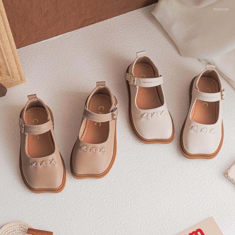 

Flat Shoes French Princess Spring 2023 Autumn Vintage Girls Single Little Lady Small Leather Pu Hollow Out Baby, Beige