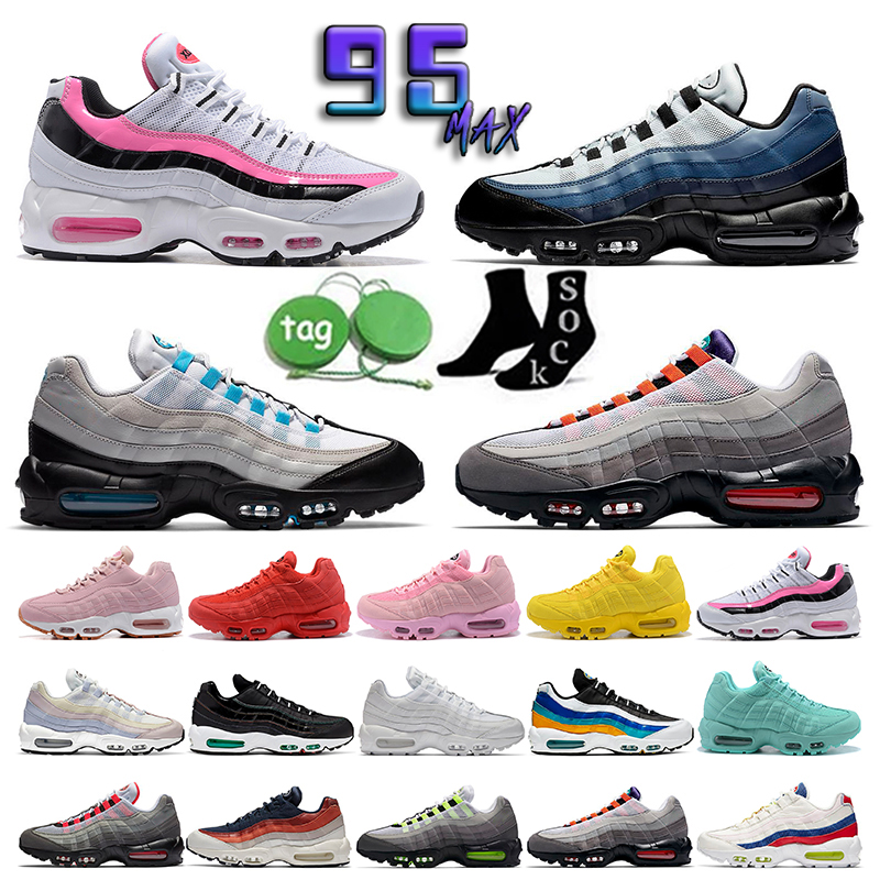 

Fashion Men's Sports Shoes Casual Shoes Air cushion Maxs 95 Flat Bottom Breathable Shock Absorbing Running Shoe Black And White Red Multicolor Stitching, 30