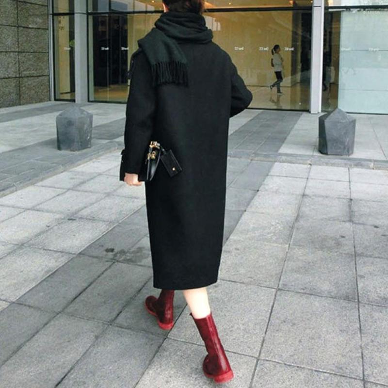 

Women's Trench Coats Fashion Long Coat Women Warm Solid Color Winter Thick Pocket Autumn Outwear, Light gray