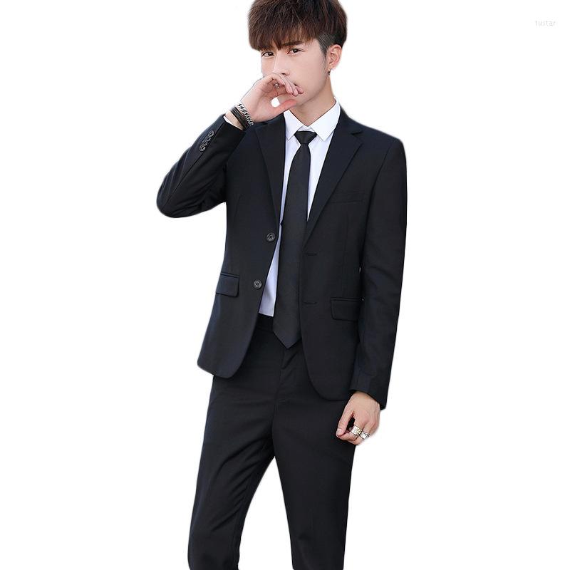 

Men's Suits Pattern Suit Men 2023 Spring Autumn Slim Business Affairs Korean Two Piece Set Latest Coat Pant Designs Dress Blazer Jacket, Black