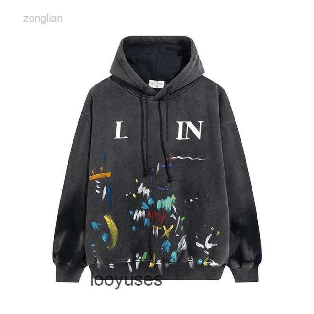

Designer Luxury lanvins Classic Sweaters Galleryes Streetwear Dept Splash Ink Graffiti Print Men' Women' Autumn Co Winter Loose Hooded