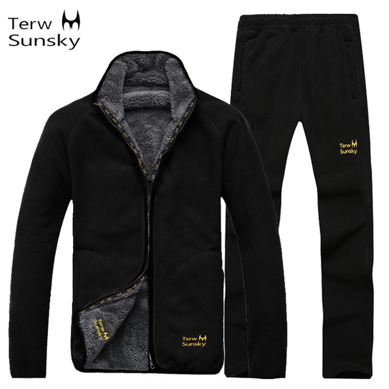 

Gym Clothing Winter Men Coat Or Pants Thickness Suit Warm Fleece Liner Outdoor Camping Sports Climbing Hiking Male Jacket Truouses, Gold