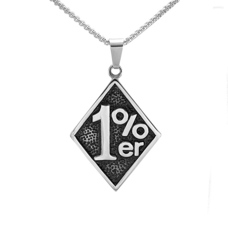 

Pendant Necklaces Men's Stainless Steel One Pencentage 1%er Necklace 60 CM Chain