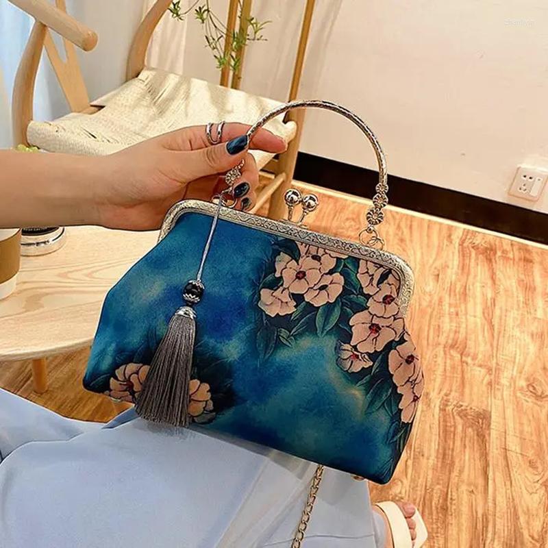 

Evening Bags Cost Price Super Vintage Chain Fringe Women Shoulder Crossbody Bag Flowers Women's Handbags Purses, Women bag 2