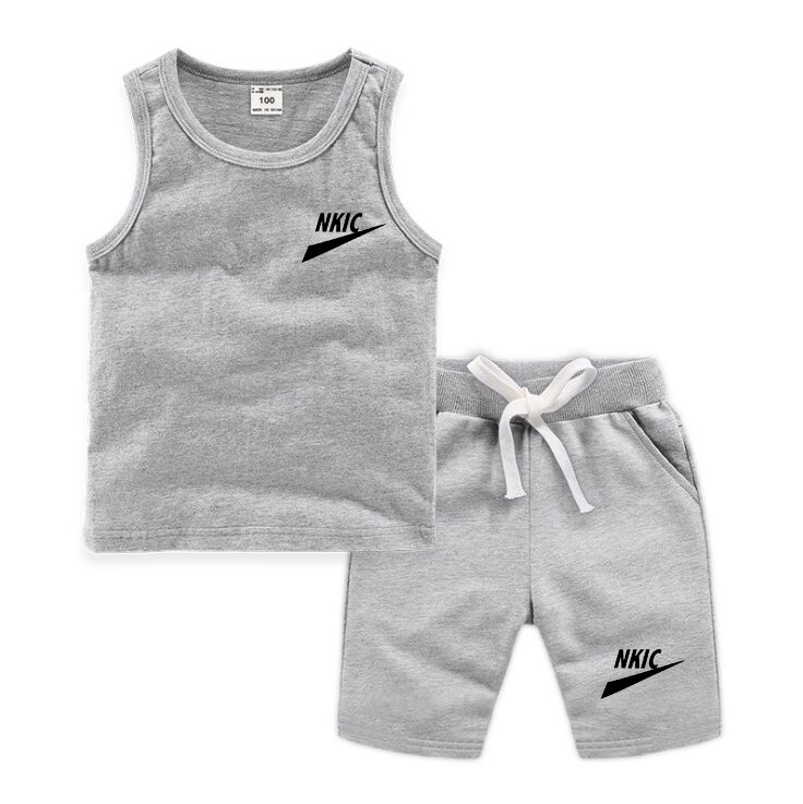 

2Pcs/set New Summer Baby Boys Clothing Sets Children Girls T Shirt Shorts Toddler Casual Clothing Set Kids Tracksuits Brand LOGO Print, Red