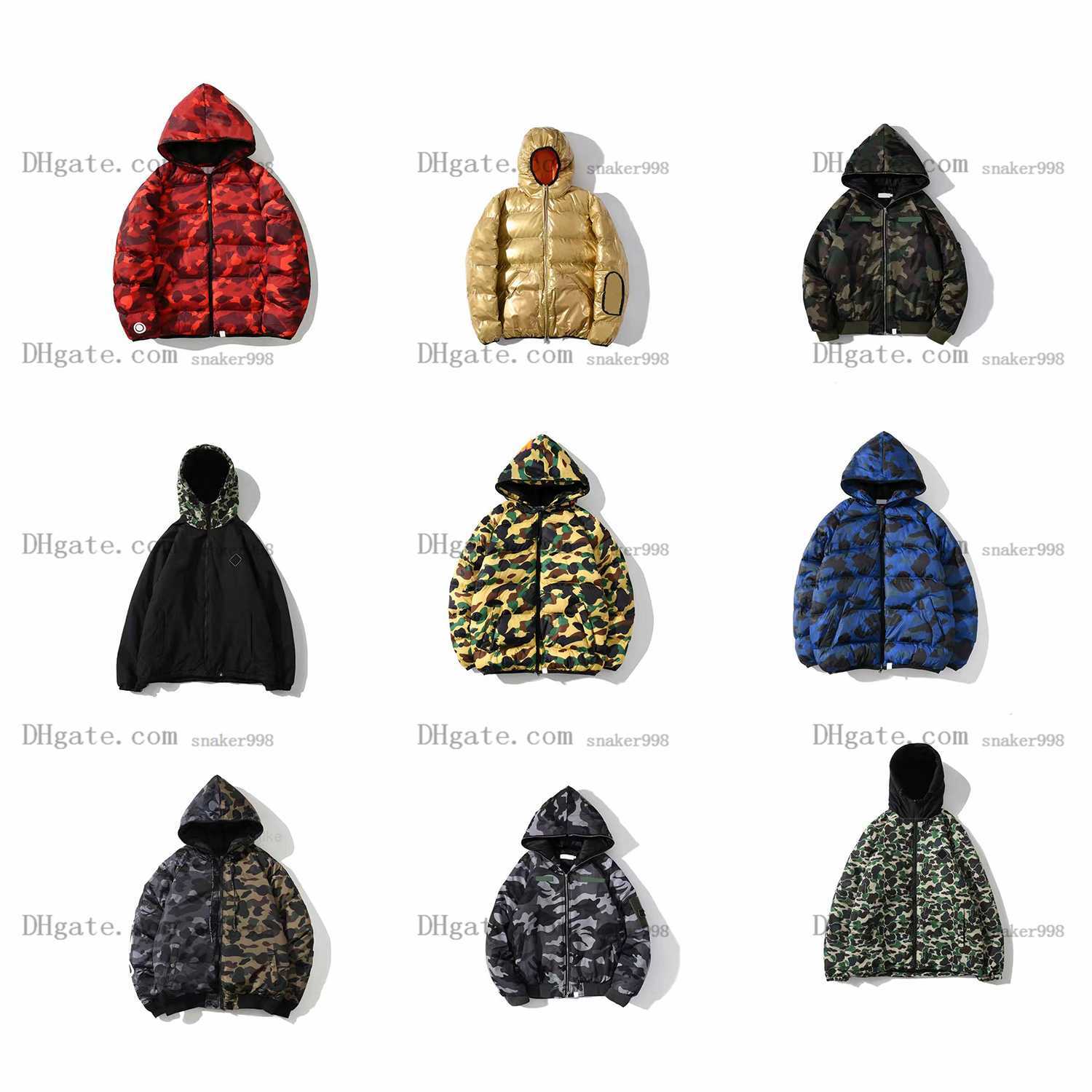 

2023 Winter Autumn Mens Parkas Shark Jackets Camouflage Stitching Hooded Cardigan Zipper Printed Coats Cotton-padded Jacket Men Women High, 03