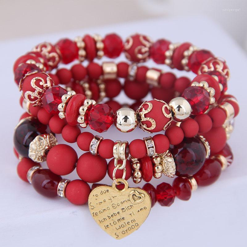 

Charm Bracelets 2023 Trendy Bohemain Beaded & Bangles For Women Fashion Heart Multilayer Bracelet Boho Femme Jewelry Accessories