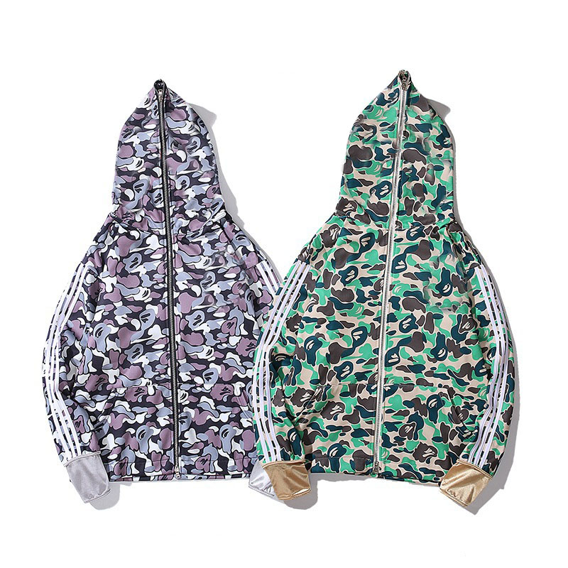

Spring and Autumn men's hoodie women's hoodie camouflage hooded sweatshirt fashion zipper couple coat high quality pure cotton hoodie casual cardigan, Purple