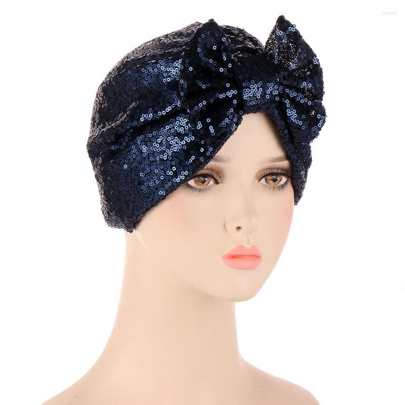 

Ethnic Clothing Arab India Hats French Retro Sequins Turban Cap For Women Fashion Ladies Headwrap Bonnet Muslim Female Inner Hijabs