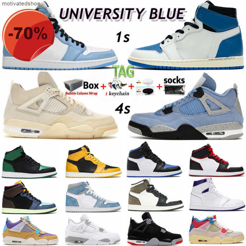 

Slippers Basketball New Shoes University Blue 1 Jumpman 1s Hype Royal Twist UNC Mens Basketball Shoes Black Cat Bred 4 4s Fire Red White Cement Sail, 14