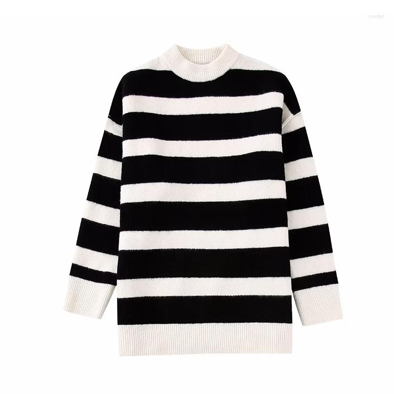 

Women' Sweaters WXWT Striped Women Autumn Winter Jumper Loose Oversized Pullouvers Casual Streetwear Tops Pull Femme