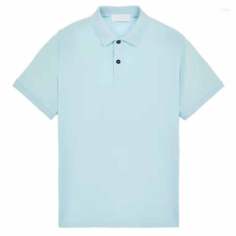 

Men's T Shirts 2023 Men's Casual Polo Top Turn-Down Collar Button Blouse Short Sleeve Solid Pocket Shirt, Black
