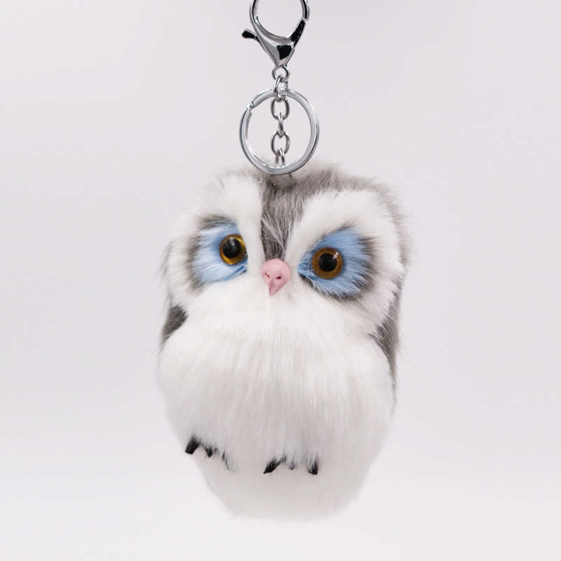 

Hairball Pendant Key Rings New popular imitation rabbit hair Owl Pendant fur bag car pendant lovely animal plush key chain
