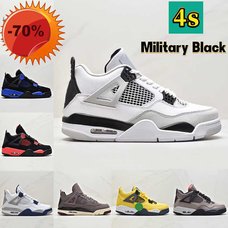 

Boots Outdoors New Jumpman 4 4s retro basketball shoes Military Black midnight navy university blue red thunder black cat Taupe Haze A Ma, 03 university blue