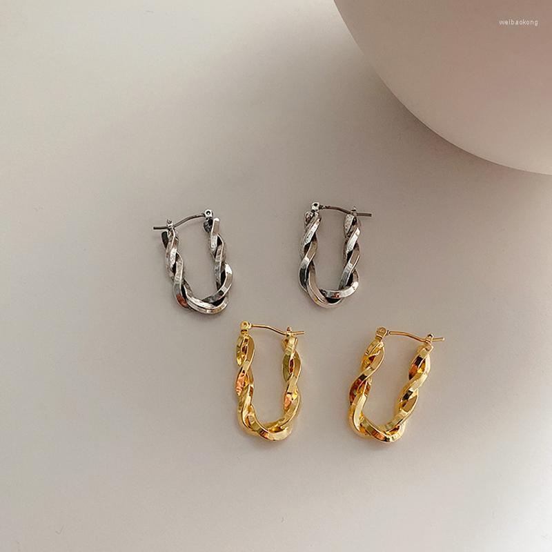 

Hoop Earrings WTLTC Gold Sliver Color Metal Big For Women French Retro Twisted Hoops Statement U Shaped 2023