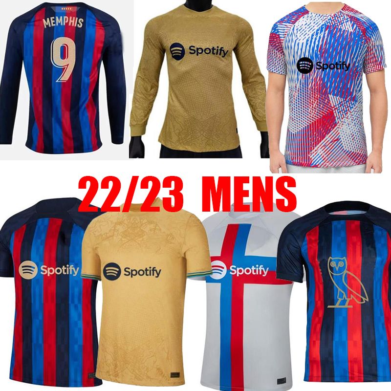 

Barcelona 22 23 long sleeve soccer jersey barca full sleeve LEWANDOWSKI PEDRI F. DE JONG GAVI FERRAN 2022 2023 ANSU FATI MEMPHIS DEST SPECIA, Home