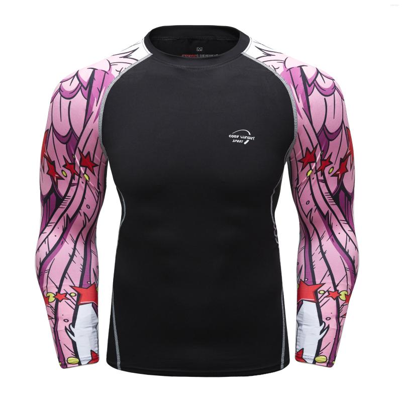 

Men's T Shirts Men 3D Printed Compression Custom Long Sleeve Training Tops Male Bodybuilding Fitness Exercise, Color 2