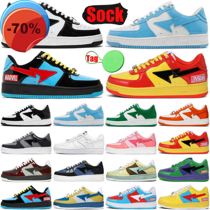 

Sandals TOP bapestars sk8 sta low baped Designer casual shoes mens womens shoe lows Black green Yellow Combo Red Pink Plate-forme luxury trainers, 25