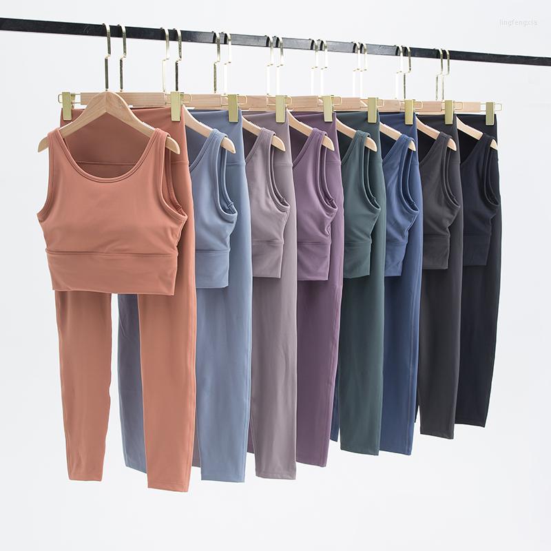 

Active Sets Woman Sportswear Yoga Workout Sports Bra Gym Clothing High Waist Legging Fitness Women Tracksuit Athletic Outfits Set, Ink blue