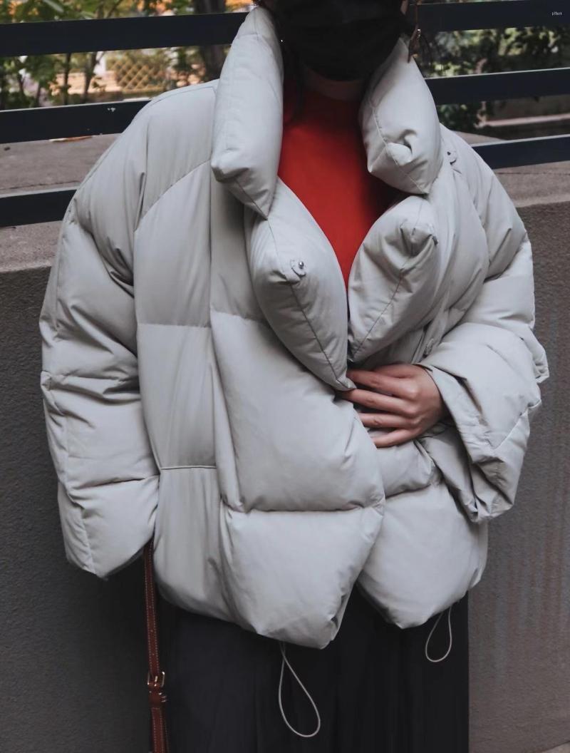 

Women's Trench Coats Irregular Bread Down Jacket Autumn Winter 2023 Women's Clothing Jackets Cotton Clothes, Beige