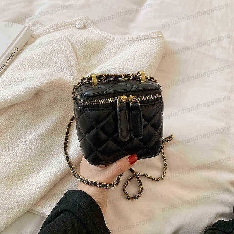 

Mini Bag Handbags 2021new Fashion Trendy Fashion Ladies Luxury Diamond Chain Bag Summer High-quality Western-style Messenger Bag Y220630, Black