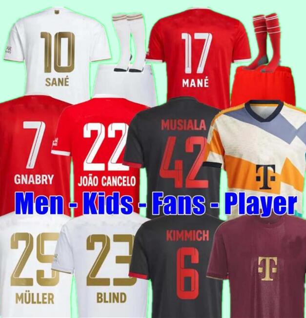 22 23 Soccer Jersey Sane 2022 2023 Shirt de football Joao Cancelo Gnabry Camisa de Futebol Oktoberfest Men Kits Kits Kimmich Fans Joueur 50th Bay