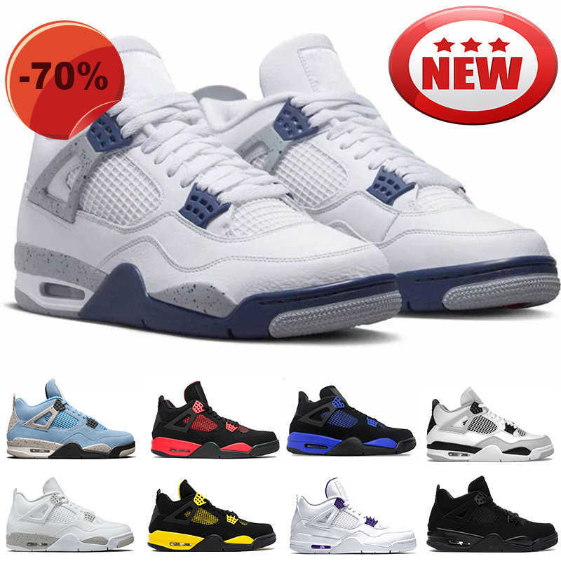 

Slippers Basketball New Shoes Jumpman 4 Retro Mens basketball shoes 4s Military Black Cat Midnight Navy Red Thunder Game Royal University Blue White, #4- military black