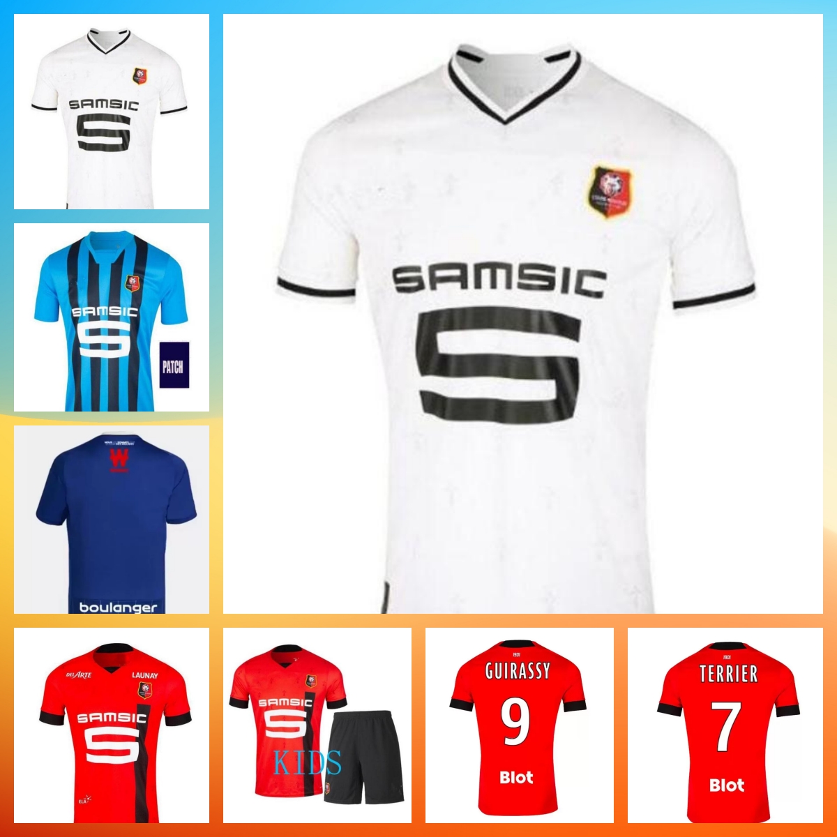 

Stade Rennais 22 23 soccer jerseys Rennes 120th Anniversary 2022 2023 CAMAVINGA BOURIGEAUD NIANG DOKU HUNOU Men kids kits Maillots de football jersey, 05