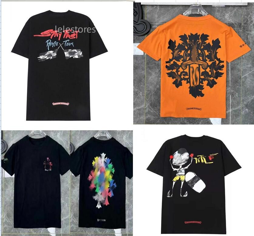 

Men's Ch Summer Heart Classic Luxury t Shirts Designer Brand Chromes Fashion Tops Quality Tees Horseshoe Sanskrit Cross Polos T-shirtsl, C11